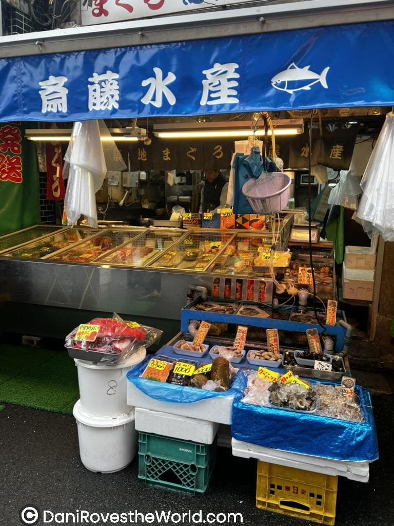 Fish lovers paradise or foodie lovers paradise at Tsukiji Outer Market in Tokoy, Japan. Explore alley after alley on a food tour that deep dives into the best treats in Japan. 