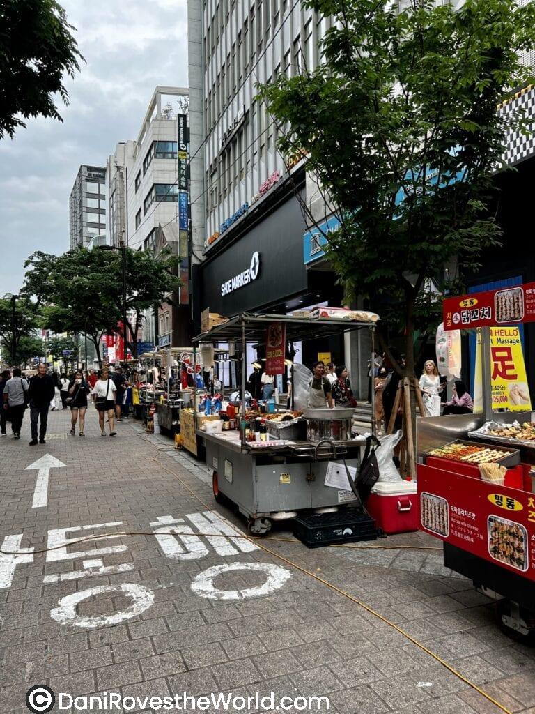 South Korea- Seoul- Food Market-Myeongdong night market