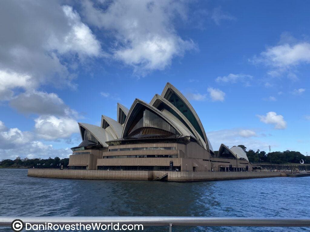 View of the Sydney Opera House from the food and wine cruise. This cruise is a great way to meet other solo travelers, eat, drink and get to see the city from a different perspective.