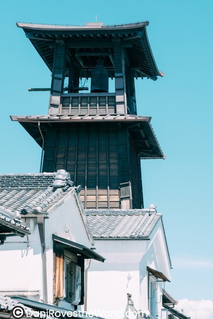 Historic town of Kawagoe. This shows the historic Bell Tower on a sunny day
